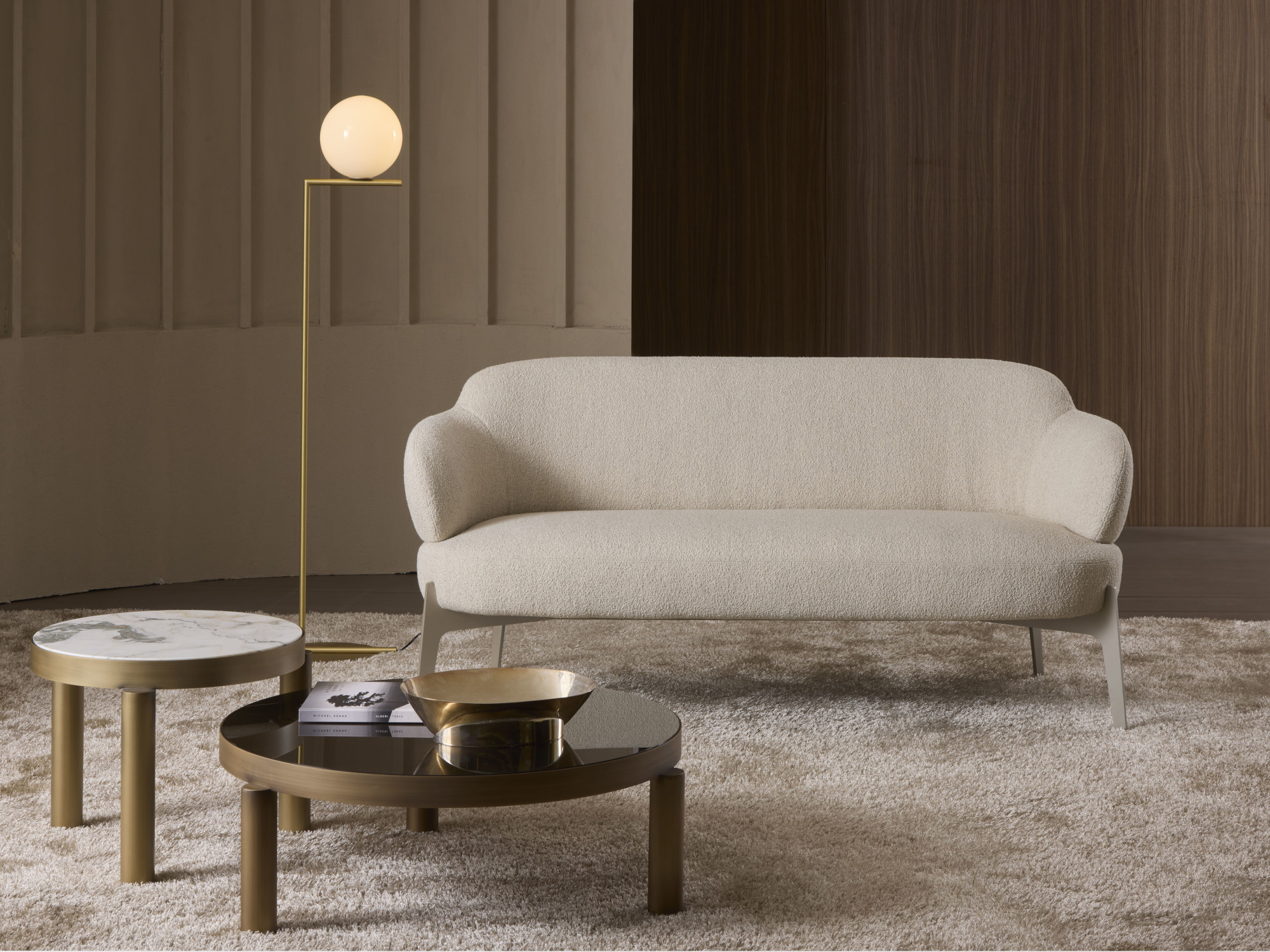 Divano 2 posti in boucle orsetto base metallo Sign